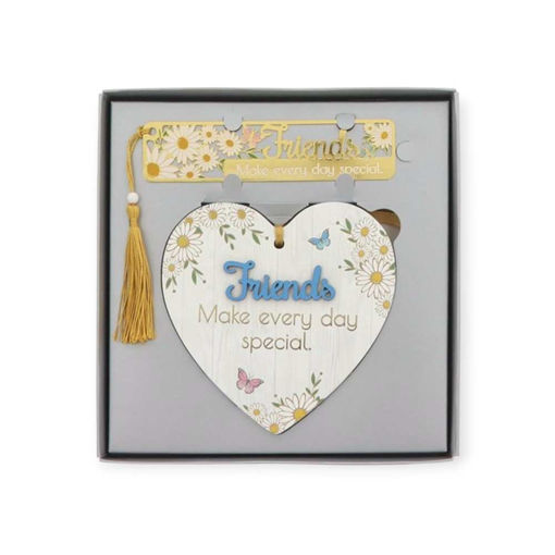 Picture of BLOSSOM HEART PLQ AND BOOKMARK FRIEND